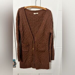 Anthropologie  sleeping on snow cable knit wool blend cardigan sweater